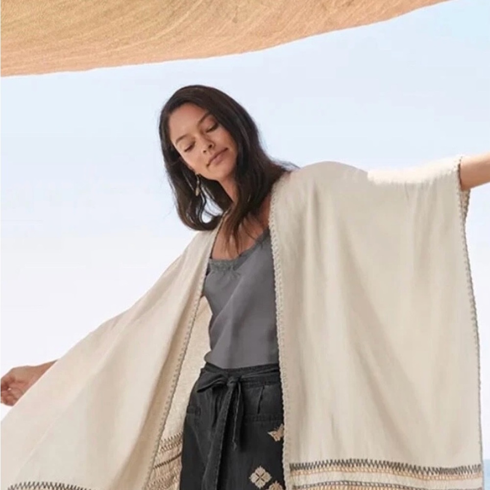 Johnny Was Poncho Wrap Fringe Trim-Retail $310